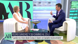 <p>Pedro Sánchez en el programa de Ana Rosa. / <strong>Twitter</strong></p>