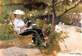<p><em>En el jardín</em>. Joaquín Sorolla (1896). </p>