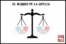 <p><em>El bloqueo de la justicia.</em> / <strong>Malagón</strong></p>