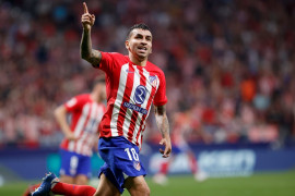 <p>Ángel Correa celebra el gol de la victoria frente al Cádiz. / <strong>Atlético de Madrid</strong></p>