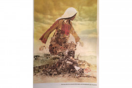 <p>'Pese a vuestra matanza, volveremos'. Obra del artista palestino Imad Abu Shtayyah de 2014.</p>