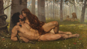 <p>'El primer beso'. Pintura de Salvador Viniegra (1891). </p>