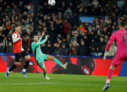 <p>Hermoso anotó el segundo del Atleti con algo de suerte. / <strong>Ángel Gutiérrez (Club Atlético de Madrid)</strong></p>