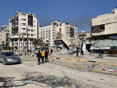 <p>Paisaje de destrucción en el norte de Gaza. <strong>/ Mahmoud Mushtaha</strong></p>