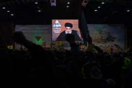 <p>Hassan Nasrallah, líder de la milicia chíi Hezbolá, el martes en el tercer discurso desde el 8 de octubre. / <strong>M. M. </strong></p>