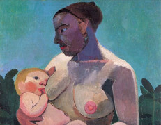 <p>Fragmento de 'Madre y niño', óleo sobre lienzo de 1907 de Paula Mondersohn-Becker.</p>
