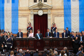 <p>Javier Milei, durante la presentación del ‘nuevo pacto fundacional para la República Argentina’, el pasado 1 de marzo. / <strong>Casa Rosada</strong></p>