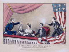 <p>Litografía que representa el asesinato del presidente Lincoln en el teatro Ford en 1865. / <strong>Currier and Ives (Dominio público)</strong></p>