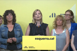 <p>Raquel Sans (ERC), durante la lectura del acuerdo con el PSC, el 29 de julio. <strong>/ Esquerra Republicana</strong></p>