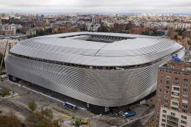 <p>Plano aéreo del estadio Santiago Bernabéu. / <strong>Ayuntamiento de Madrid</strong></p>