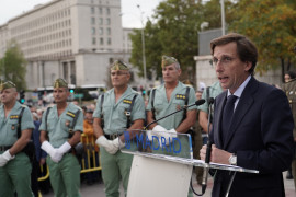 <p>El alcalde de Madrid reivindicó la decisión de devolverle el nombre de Millán Astray a una calle en Carabanchel durante la inauguración del monumento a la Legión en 2022. / <strong>Ayuntamiento de Madrid</strong></p>