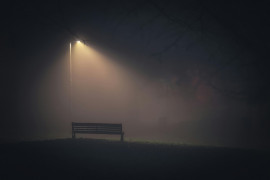 <p>Imagen de recurso de una farola iluminando un banco del parque. / <strong>Pexels</strong></p>