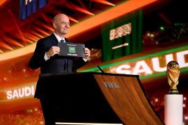 <p>Gianni Infantino, presidente de la FIFA, anuncia que el Mundial 2034 se celebrará en Arabia Saudí. / <strong>FIFA</strong></p>