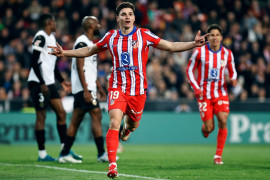 <p>Julián Álvarez celebra su primer gol contra el Valencia. / <strong>Atlético de Madrid</strong></p>