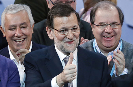 Mariano Rajoy durante la convención del PP en Valladolid en febrero de 2014.      