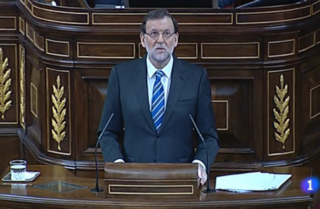Mariano Rajoy, en una imagen de la retransmisión del debate del estado de la nación (RTVE).