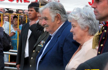 José Mujica y su mujer durante el homenaje del pasado viernes 27 de febrero.