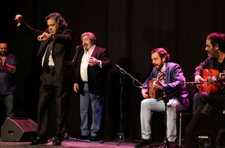 Ramon <em>El portugués </em>, durante el festival celebrado en su honor en el Auditorio Marcelino Camacho, el pasado lunes 20 de abril.