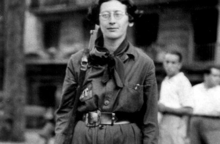 <p>Simone Weil como soldado durante la guerra civil española.</p>