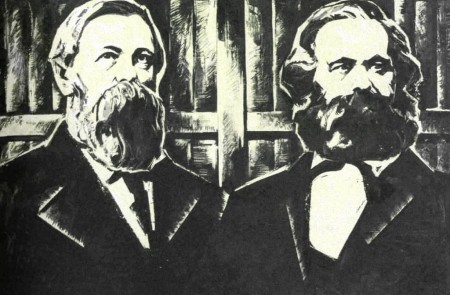 <p>Grabado de los filósofos Karl Marx y Friedrich Engels.</p>