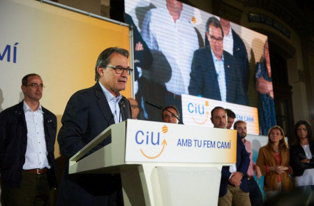 <p>Artur Mas durante la noche electoral del 24 de mayo.</p>