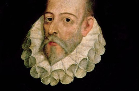<p>Oleo de Miguel de Cervantes y Saavedra (1547-1615) 1600 atribuido a Juan de Jauregui y Aguilar. </p>