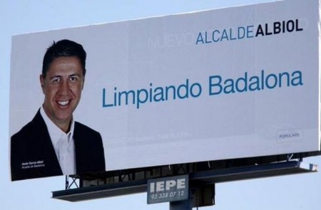 <p>Cartel electoral de Garcia Albiol en las municipales de Badalona. </p>