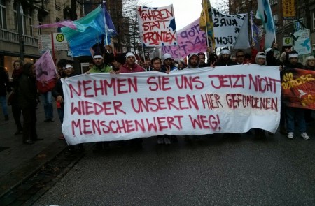 <p>Manifestación en favor de los refugiados, en noviembre de 2015 (Hamburgo).</p>