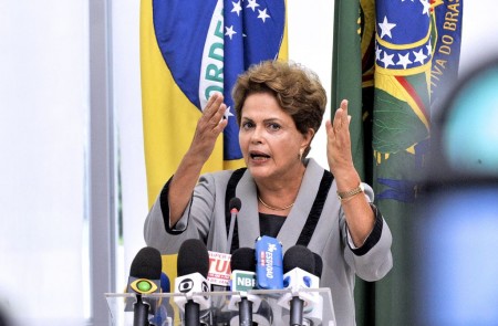 <p>Dilma Rousseff durante una conferencia en el Palácio do Planalto. </p>