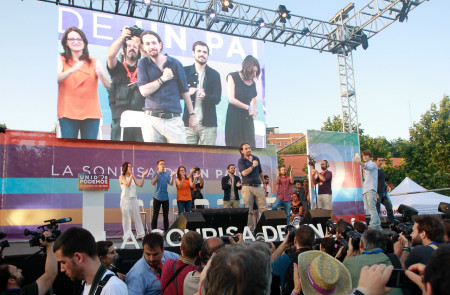 <p>Acto de cierre de campaña electoral de Unidos Podemos en Madrid el pasado 24 de junio. </p>