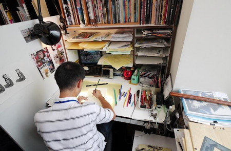 <p>Un animador japonés, en el estudio Production I.G.</p>