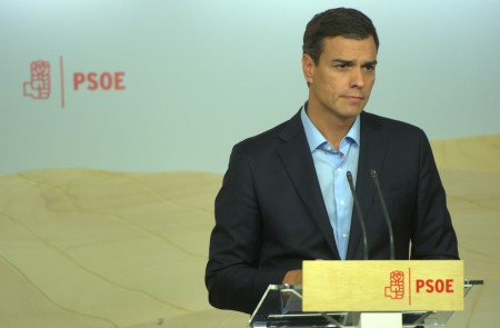 <p>Pedro Sánchez, durante una rueda de prensa, el lunes 26 de septiembre. </p>