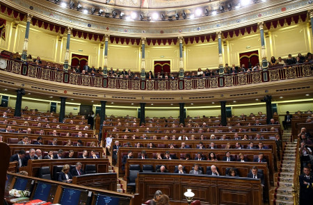 <p>Imagen general del hemiciclo en la segunda jornada de la sesión de investidura de Mariano Rajoy.</p>