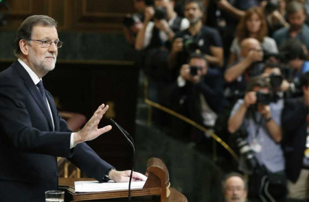<p>Mariano Rajoy, durante la sesión de investidura en la que fue elegido presidente del Gobierno.</p>
