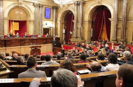 <p>Imagen del pleno del pasado miércoles en el Parlament de Catalunya. </p>