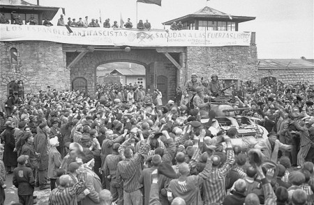 <p>Liberación del campo de concentración de  Mauthausen en 1945. </p>