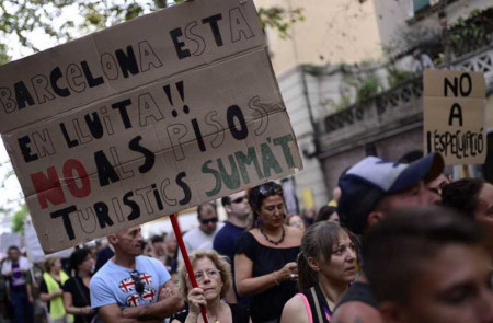 <p>Protestas en Barcelona contra el turismo masivo.</p>