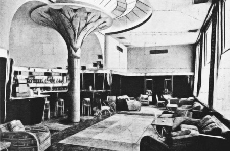 <p>Dibujo del interior del café Miami, del Madrid de los años 30.</p>