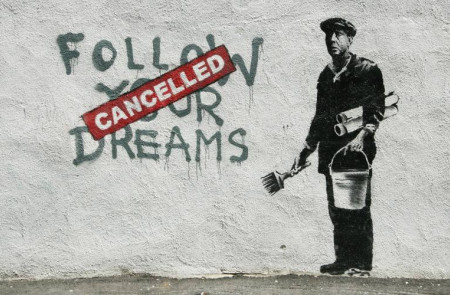 <p>Banksy-Follow your dreams</p>