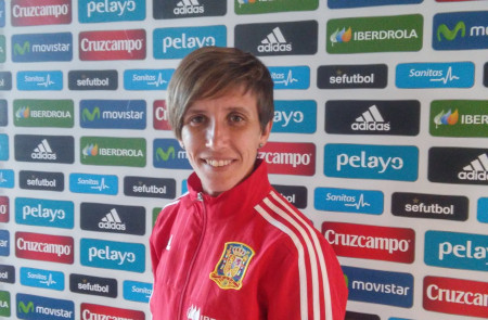 <p>La jugadora Sonia Bermúdez durante una concentración con la Selección Española</p>