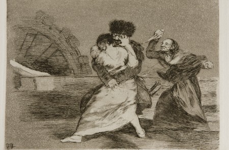<p>'No quieren', aguafuerte de Goya, de la serie 'Los desastres de la guerra'. </p>
