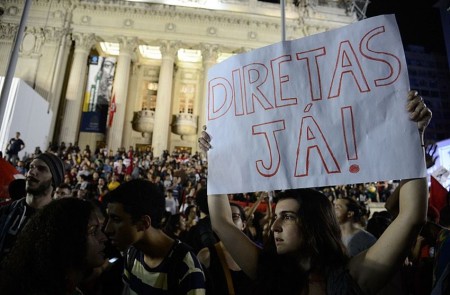 <p>Manifestación en Río de Janeiro contra el impeachment a Dilma Rouseff</p>