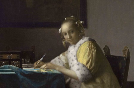 <p><em>Mujer escribiendo</em>, de Johannes Vermeer.</p>