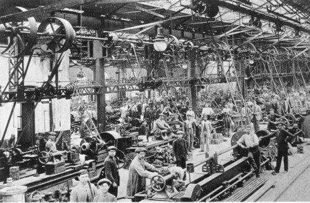 <p>Imagen de uno de los talleres de la Riotinto Company Limited en Huelva, a principios del siglo XX.</p>