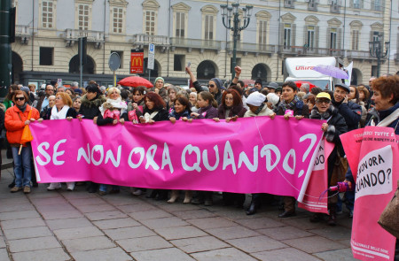 <p>Manifestación feminista en Roma, en febrero de 2011.</p>
