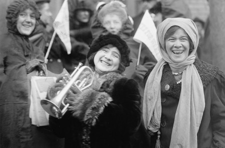 <p>Sufragistas norteamericanas en una manifestación en 1913.</p>