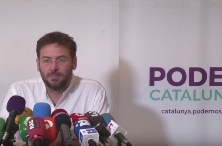 <p>Dante Fachín, exsecretario general de Podemos-Cataluña, durante una de sus últimas ruedas de prensa. 31 de octubre de 2017. </p>