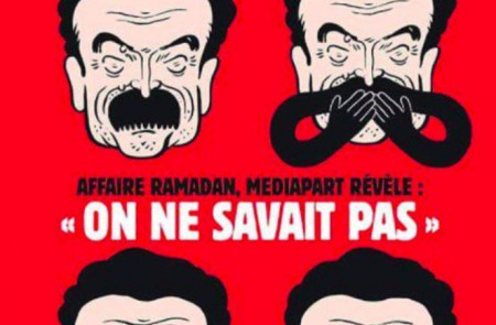 <p>Portada de <em>Charlie Hebdo</em> contra el director de <em>Mediapart,</em> Edwy Plenel.</p>