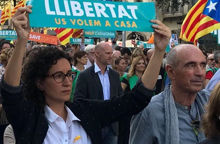 <p>Marta Rovira, en la manifestación del pasado 21 de octubre para reclamar la libertad de Jordi Sànchez y Jordi Cuixart.</p>