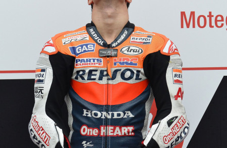<p>Dani Pedrosa, en el podium del Gran Premio de Japón. 2012.</p>